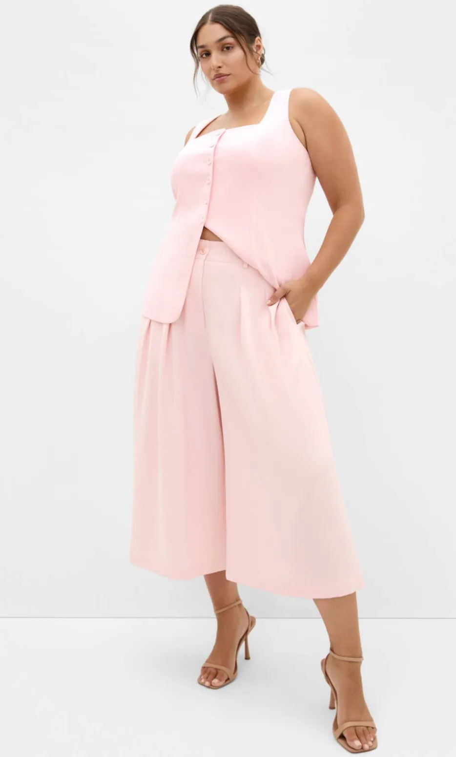 Abbie Crop Pant - soft pink