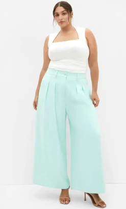 Abbie Fully Lined Wide Leg Pant - spearmint