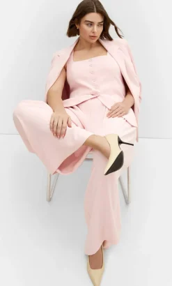 Abbie Fully Lined Wide Leg Pant - baby pink