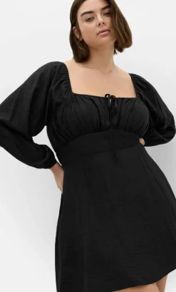 Abbie Long Sleeve Mini Dress - black