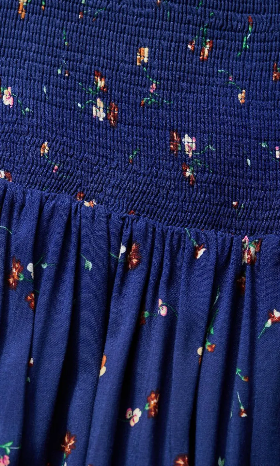 Abbie Short Sleeve Ditsy Print Maxi Dress - navy