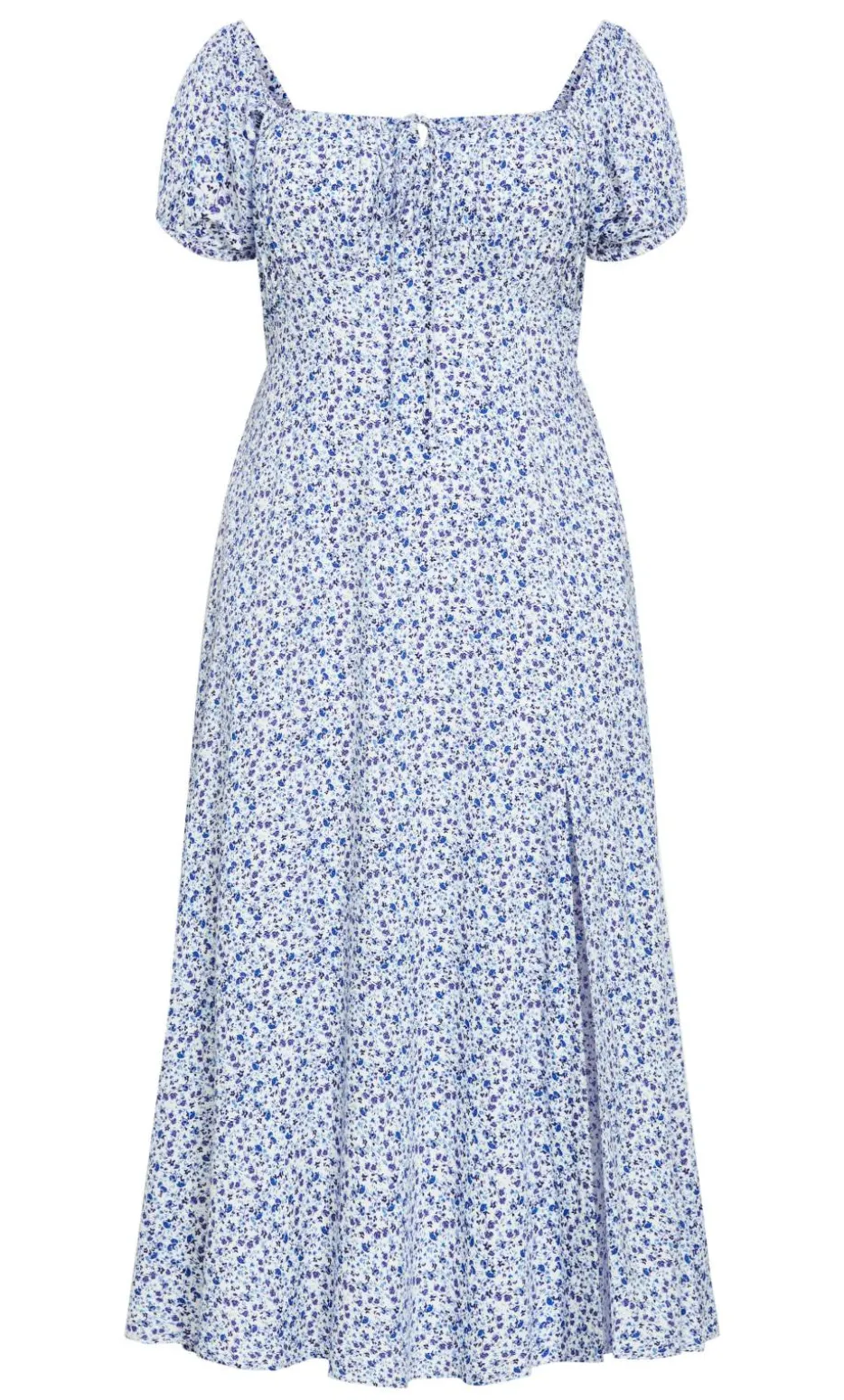 Abbie Short Sleeve Floral Print Maxi Dress - blue