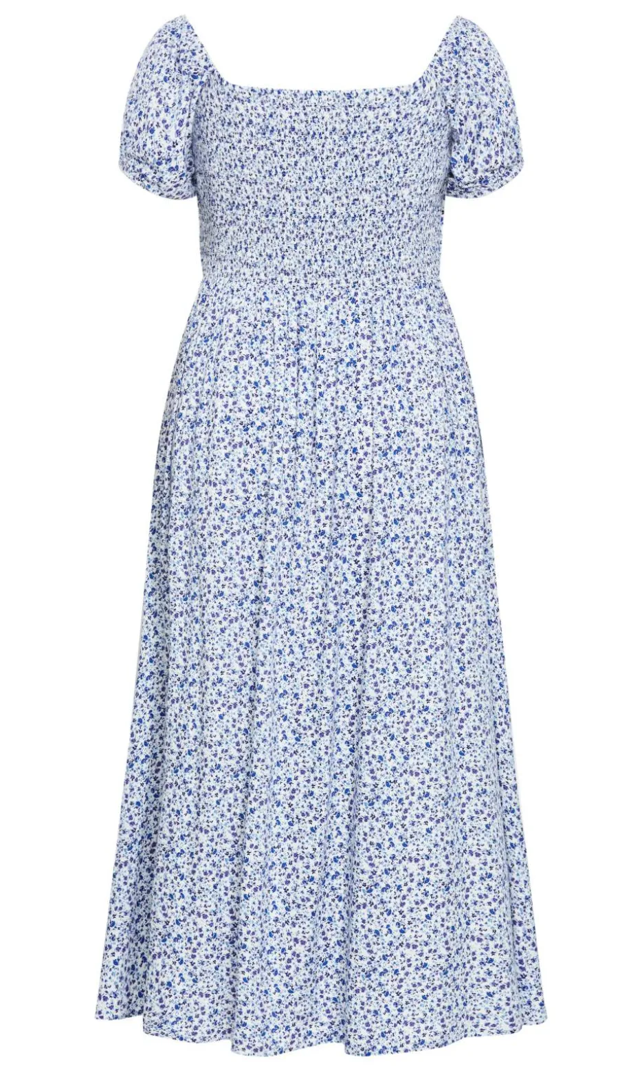 Abbie Short Sleeve Floral Print Maxi Dress - blue