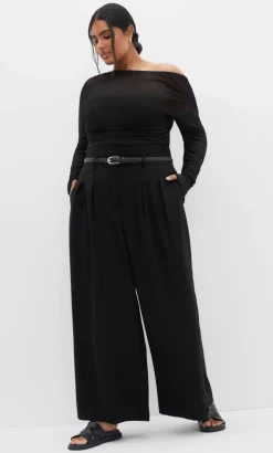 Abbie Wide Leg Pant - black