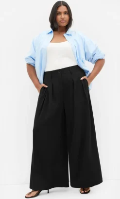 Abbie Wide Leg Pant - black