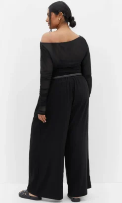 Abbie Wide Leg Pant - black