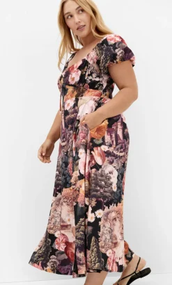 Abbigail Bloom Print Maxi Dress - rose