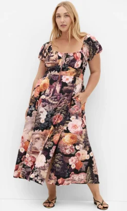 Abbigail Bloom Print Maxi Dress - rose