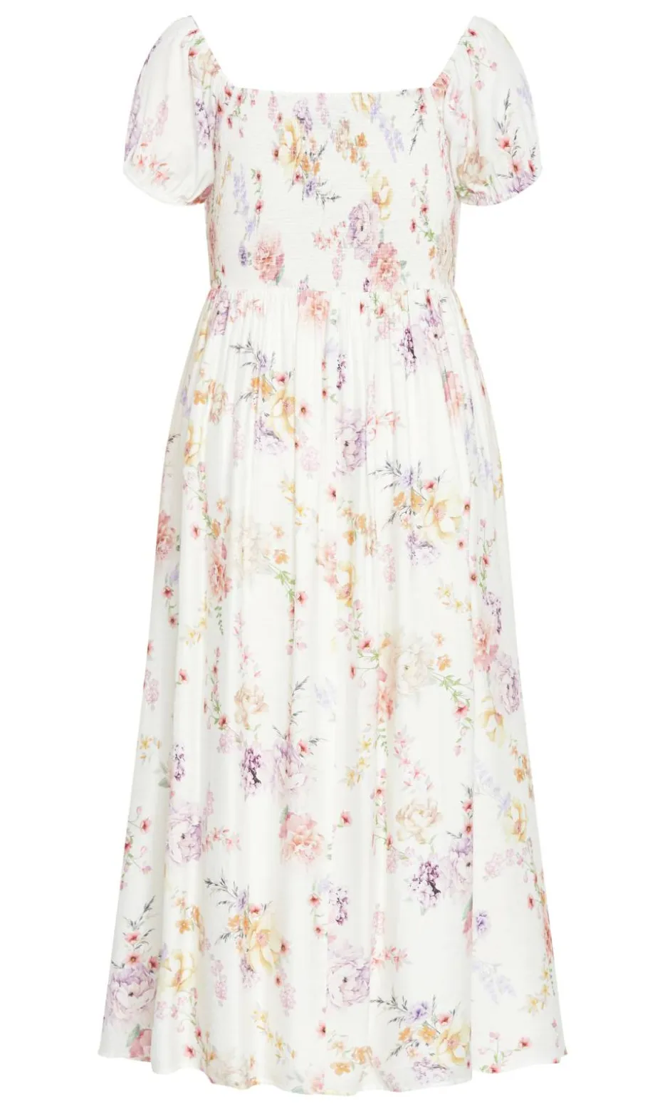 Abbigail Floral Print Maxi Dress - ivory