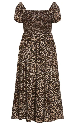Abbigail Leopard Print Maxi Dress - chocolate