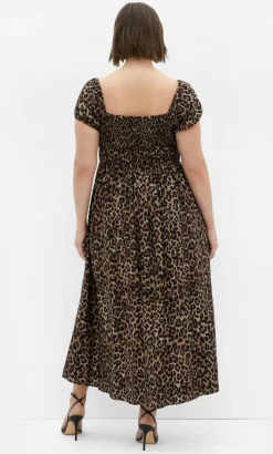 Abbigail Leopard Print Maxi Dress - chocolate