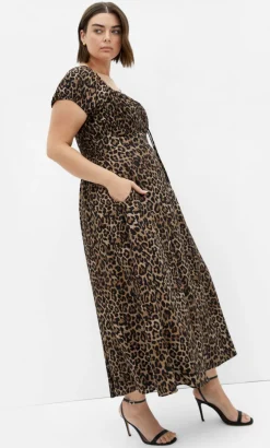 Abbigail Leopard Print Maxi Dress - chocolate