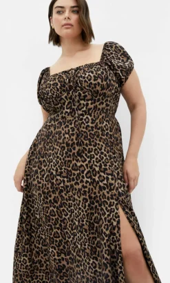 Abbigail Leopard Print Maxi Dress - chocolate