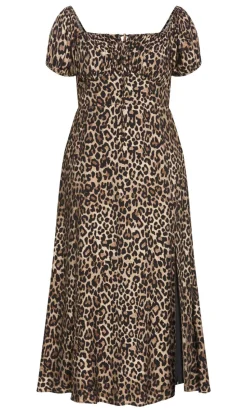 Abbigail Leopard Print Maxi Dress - chocolate