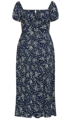 Abbigail Print Lined Maxi Dress - navy