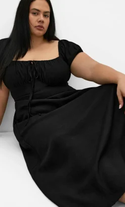 Abbigail Split Maxi Dress - black