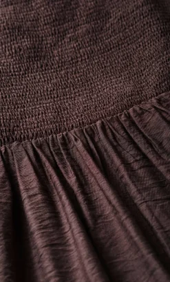 Abbigail Split Maxi Dress - chocolate
