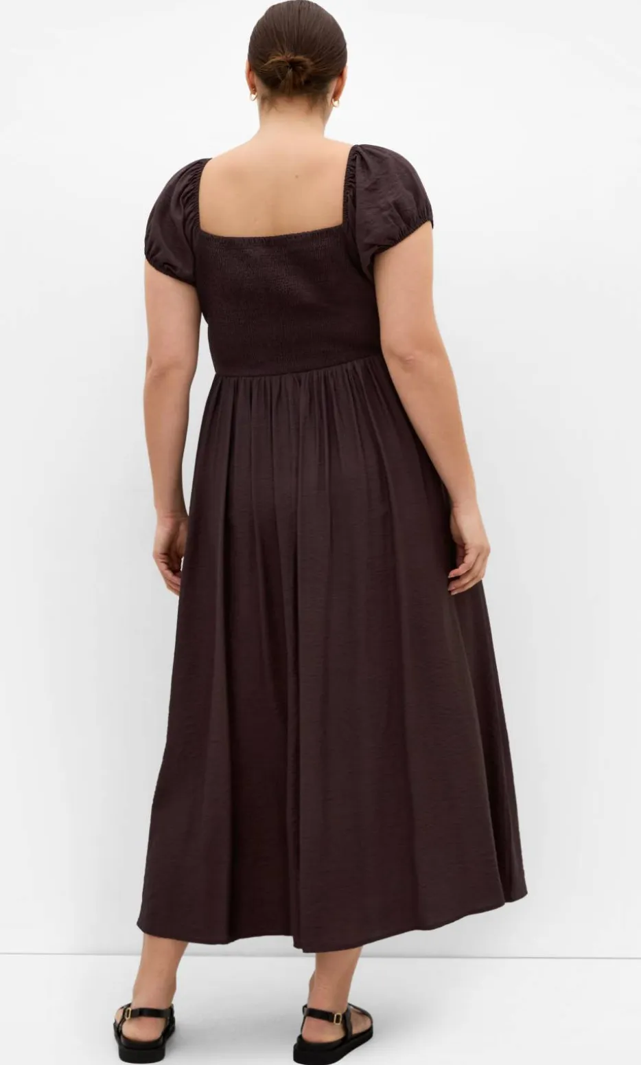Abbigail Split Maxi Dress - chocolate