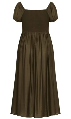 Abbigail Split Maxi Dress - khaki