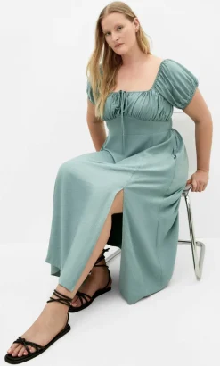 Abbigail Split Maxi Dress - soft sage