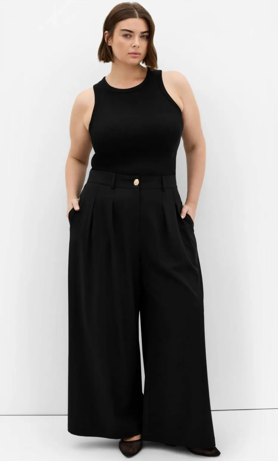 Abbigail Wide Leg Pant - black