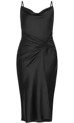 Adelina Twist Slip Dress - black