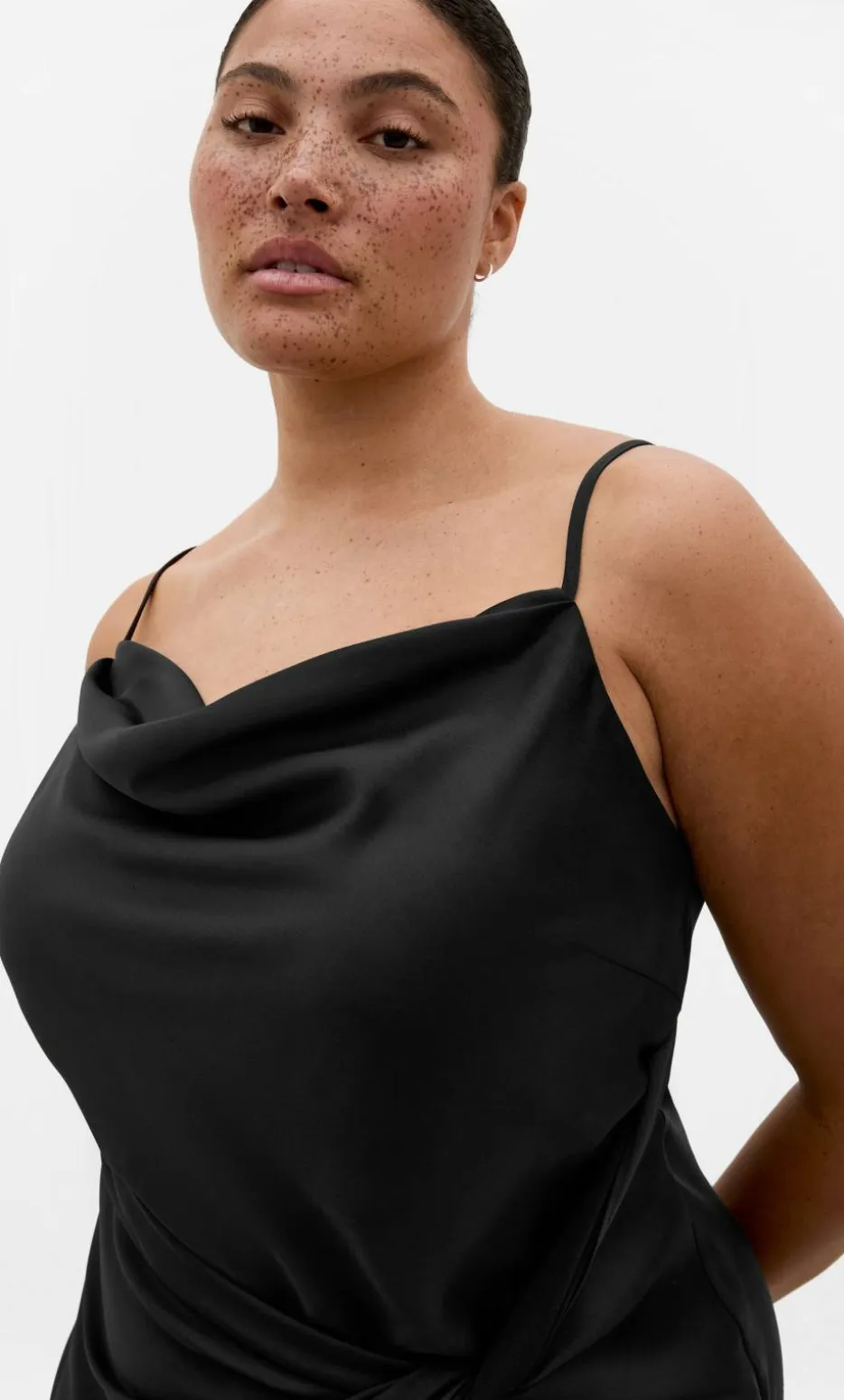 Adelina Twist Slip Dress - black