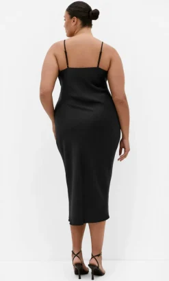 Adelina Twist Slip Dress - black