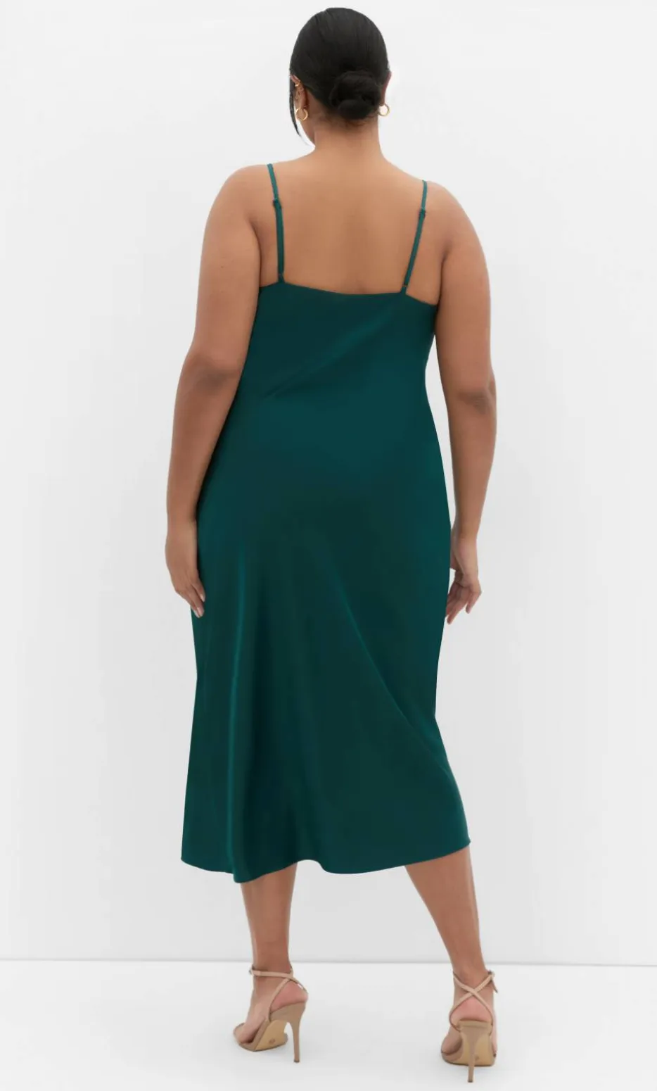 Adelina Twist Slip Dress - emerald