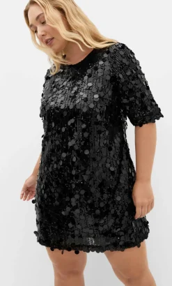 Adorn Sequin Mini Dress - black