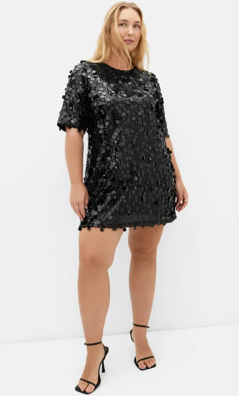 Adorn Sequin Mini Dress - black