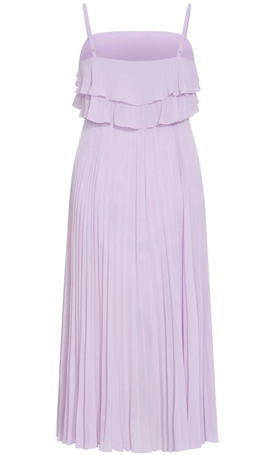Aida Ruffle Pleat Maxi Dress - soft lilac