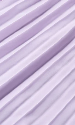 Aida Ruffle Pleat Maxi Dress - soft lilac