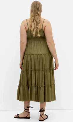 Aiza Tier Maxi Dress - khaki