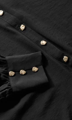 Alana Button Detail Shirt - black
