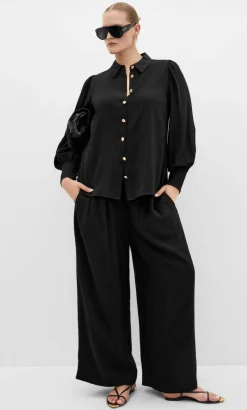 Alana Relaxed Wide Leg Pant - black