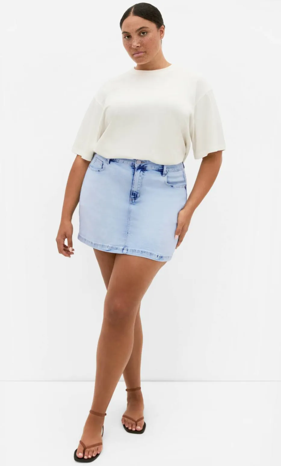 Alice Denim Mini Skirt - ice blue wash