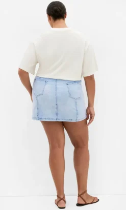 Alice Denim Mini Skirt - ice blue wash