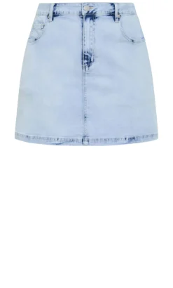 Alice Denim Mini Skirt - ice blue wash