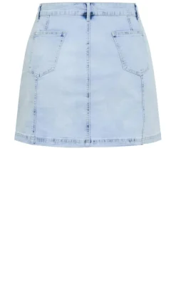Alice Denim Mini Skirt - ice blue wash