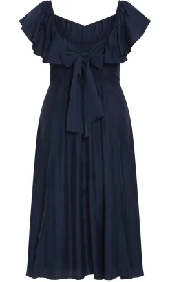 Alisia Tie-Back Midi Dress - french navy