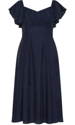 Alisia Tie-Back Midi Dress - french navy