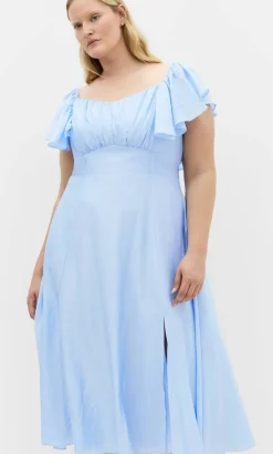 Alisia Tie-Back Midi Dress - sky blue