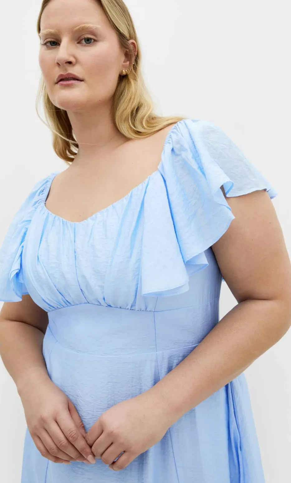 Alisia Tie-Back Midi Dress - sky blue