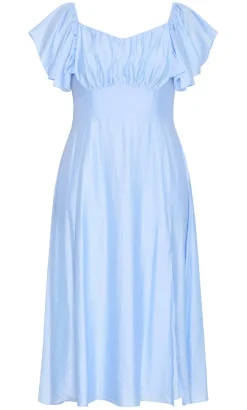 Alisia Tie-Back Midi Dress - sky blue