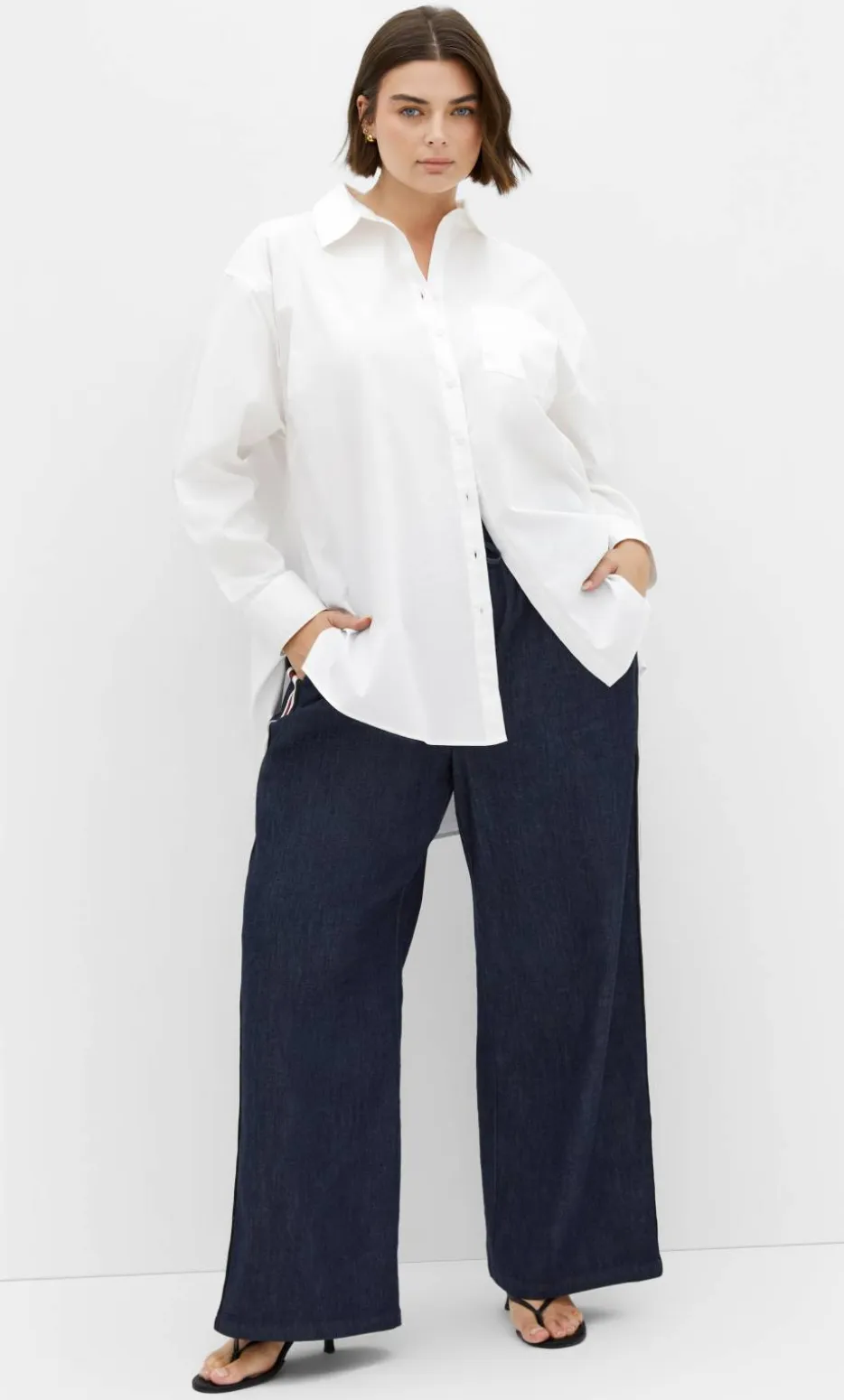 Alissa Side Stripe Denim Pant - dark wash