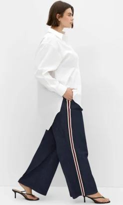 Alissa Side Stripe Denim Pant - dark wash