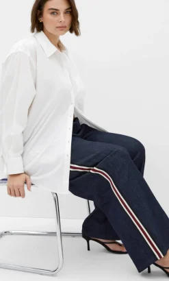Alissa Side Stripe Denim Pant - dark wash