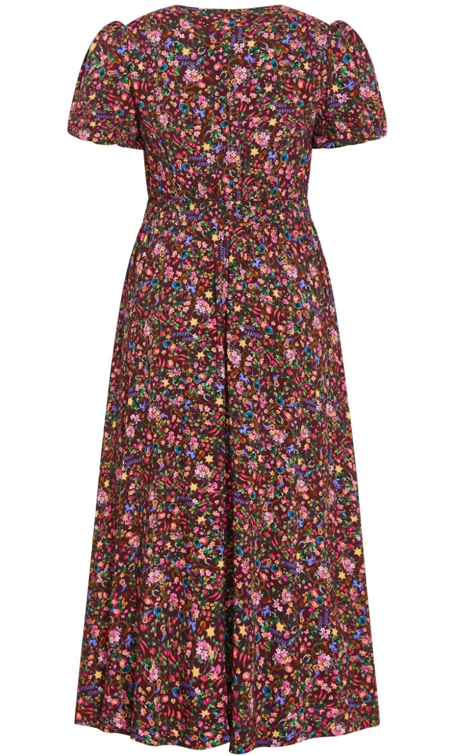 Aliya Ditsy Print Maxi Dress - burgundy