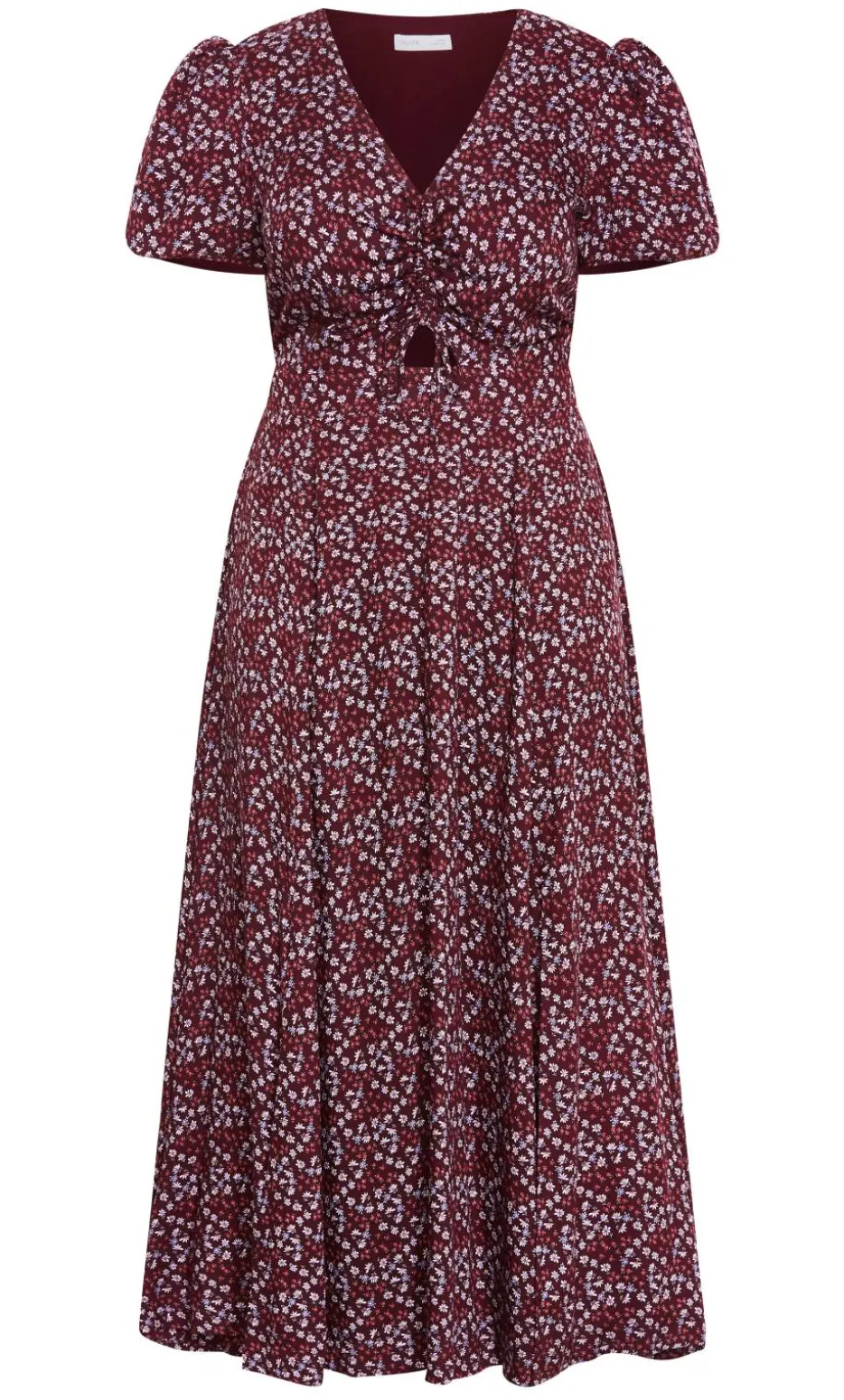 Aliya Floral Print Maxi Dress - berry